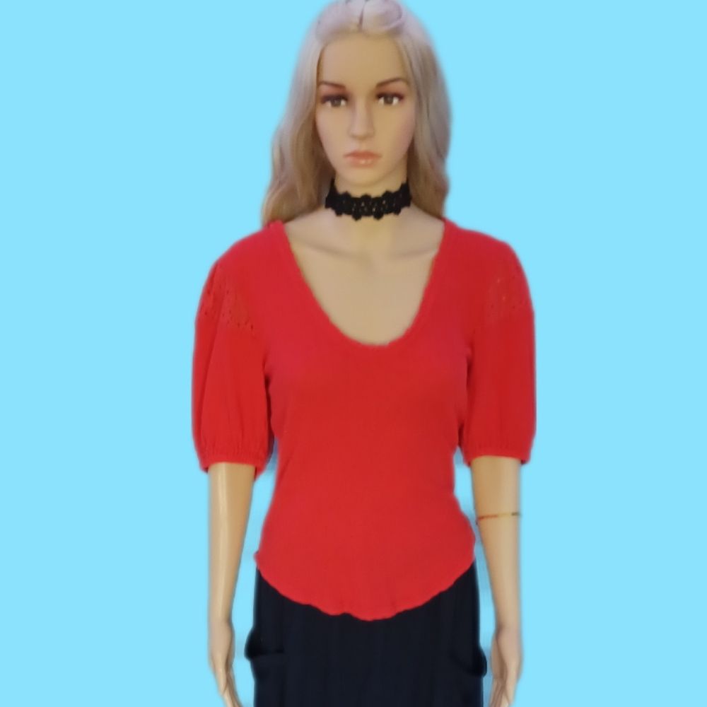 Free people L puff sleeve top